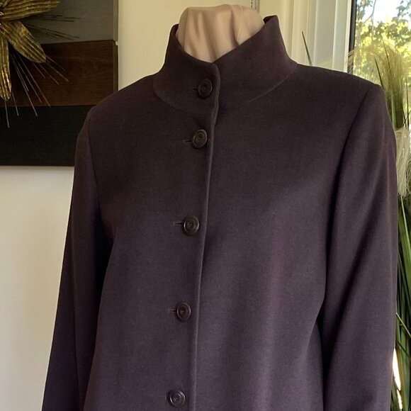 Jaeger Wool Cashmere Angora Overcoat Great Britain Sz12 - Picture 6 of 14